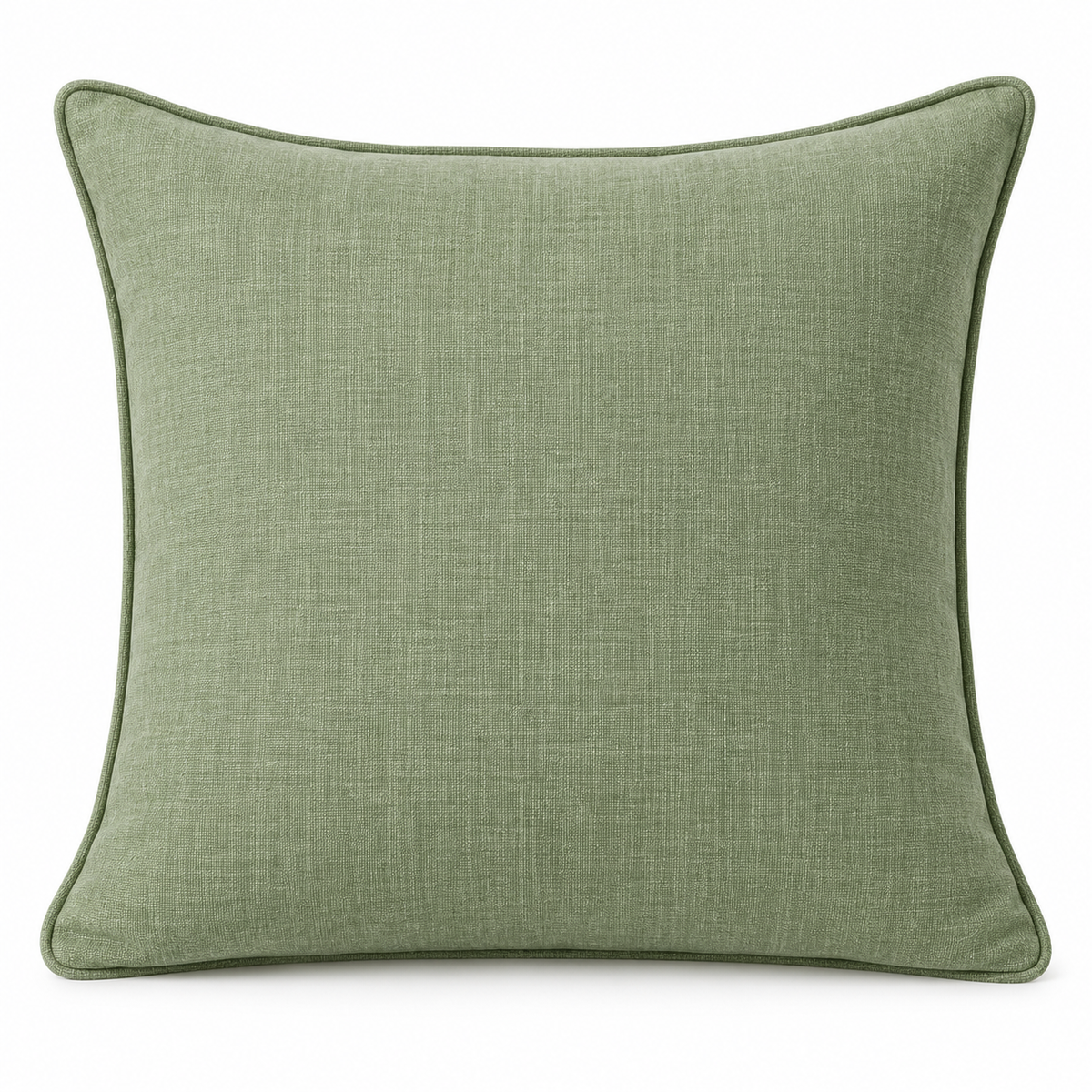 Sage Green Piped Cushion Cover 18 x 18 Inch