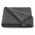 Charcoal Herringbone Throw Blanket 50 x 60 Inch