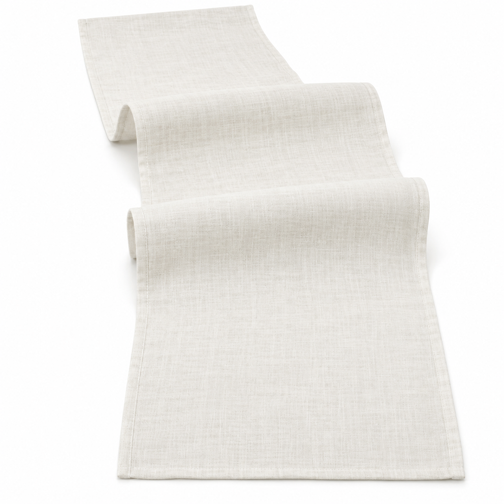 Ivory Linen Look Table Runner 14 x 72 Inch