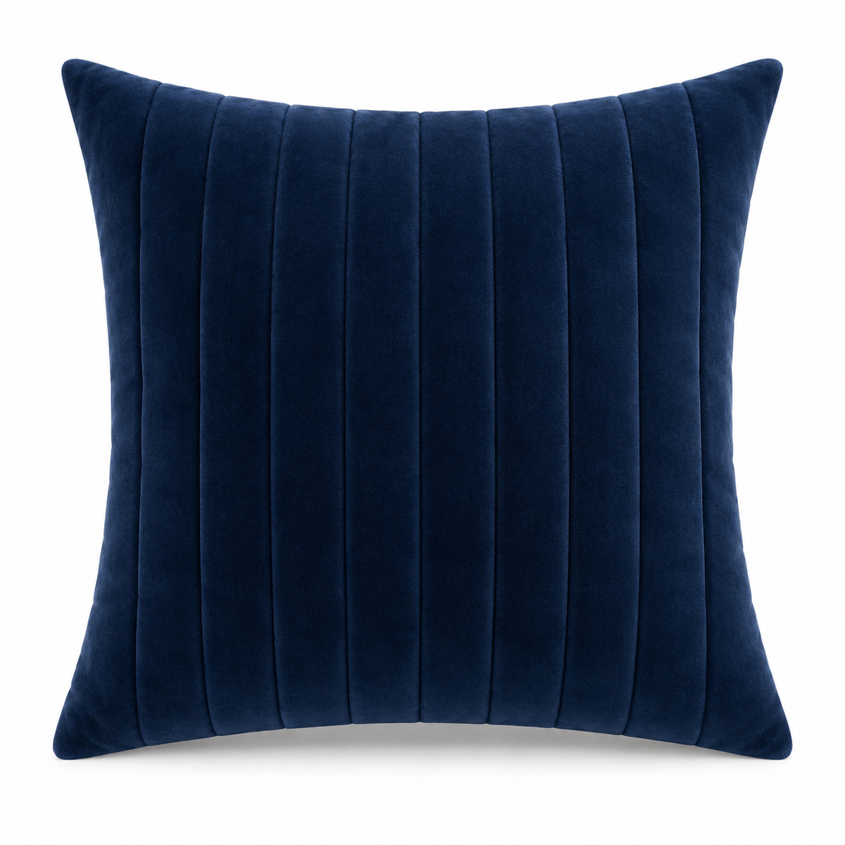 Navy Channel Velvet Cushion Cover 18 x 18 Inch