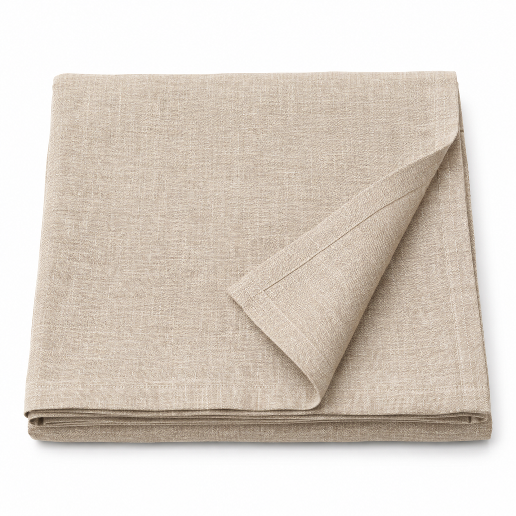 Natural Linen Look Rectangular Tablecloth 60 x 84 Inch