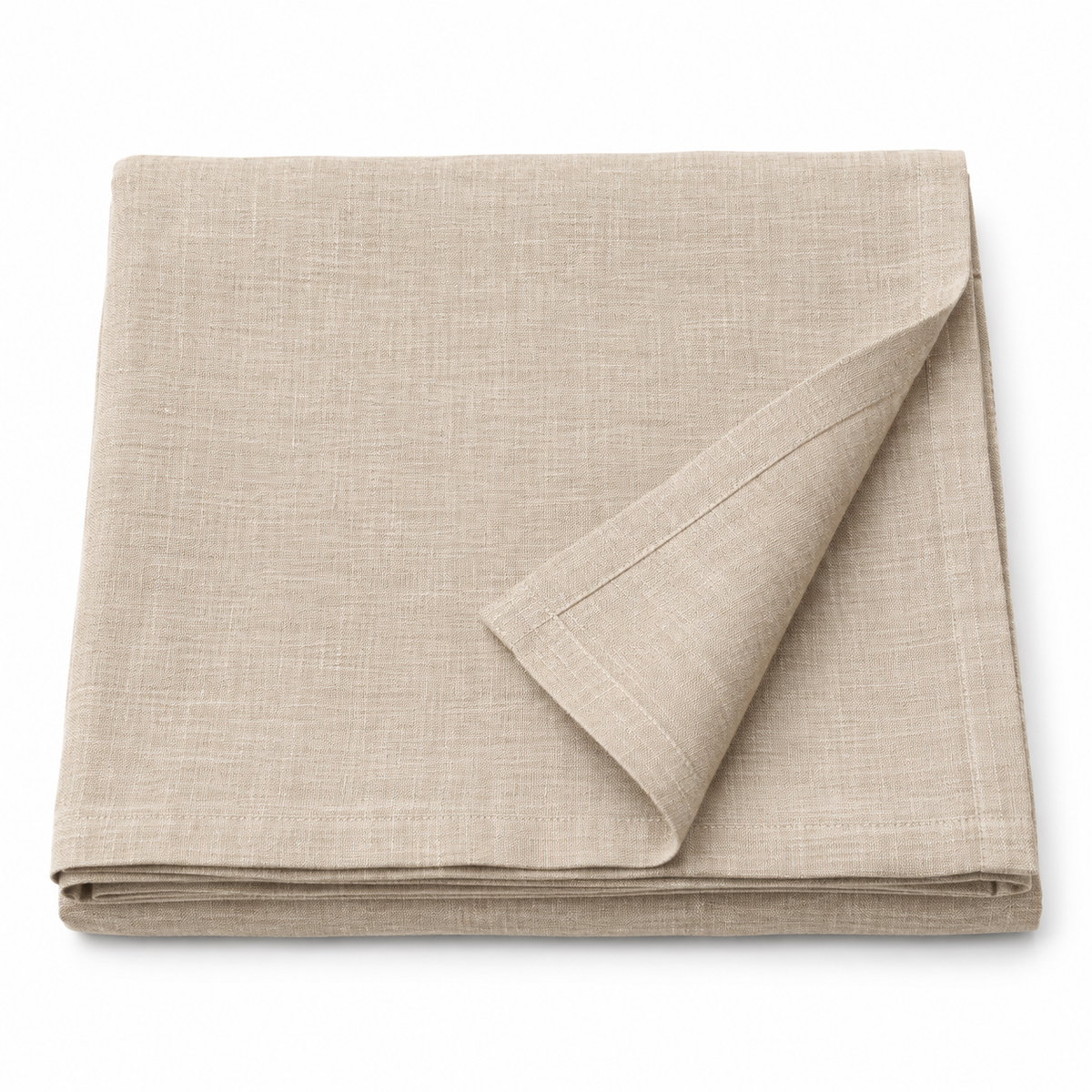 Natural Linen Look Rectangular Tablecloth 60 x 84 Inch