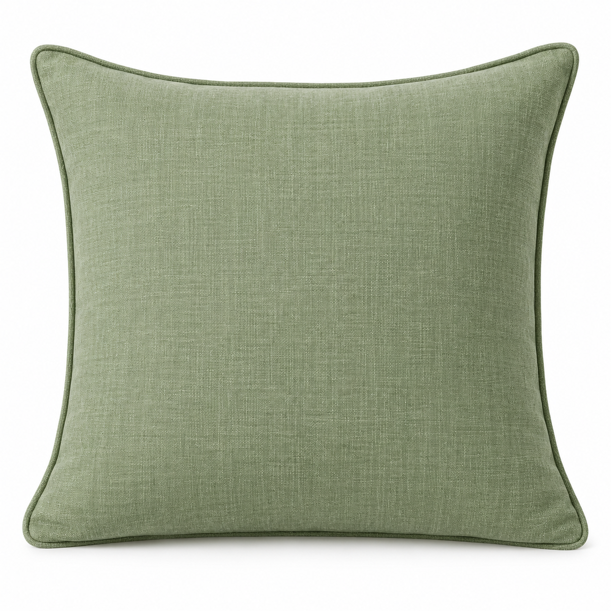 Sage Green Piped Cushion Cover 18 x 18 Inch