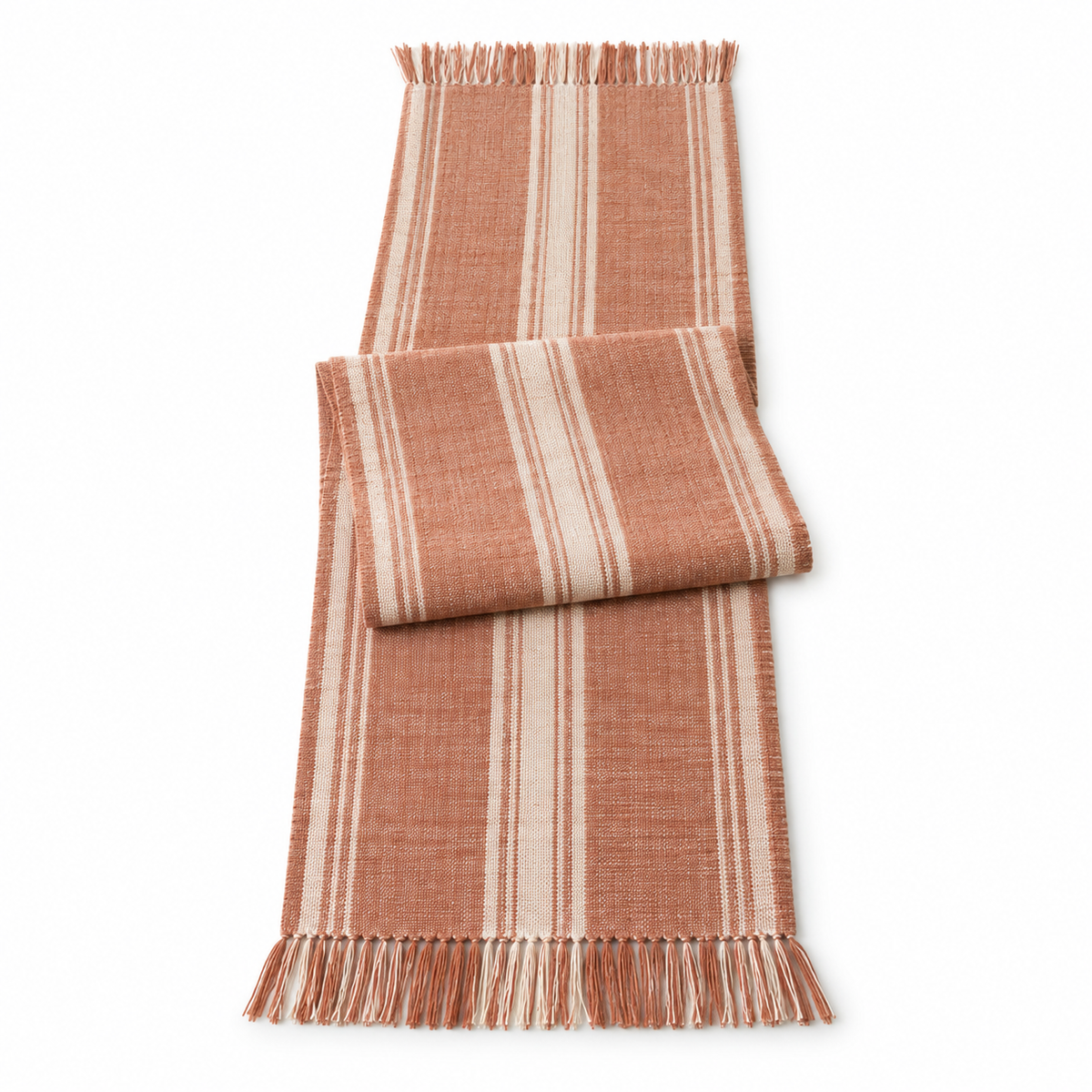 Terracotta Striped Table Runner 14 x 72 Inch