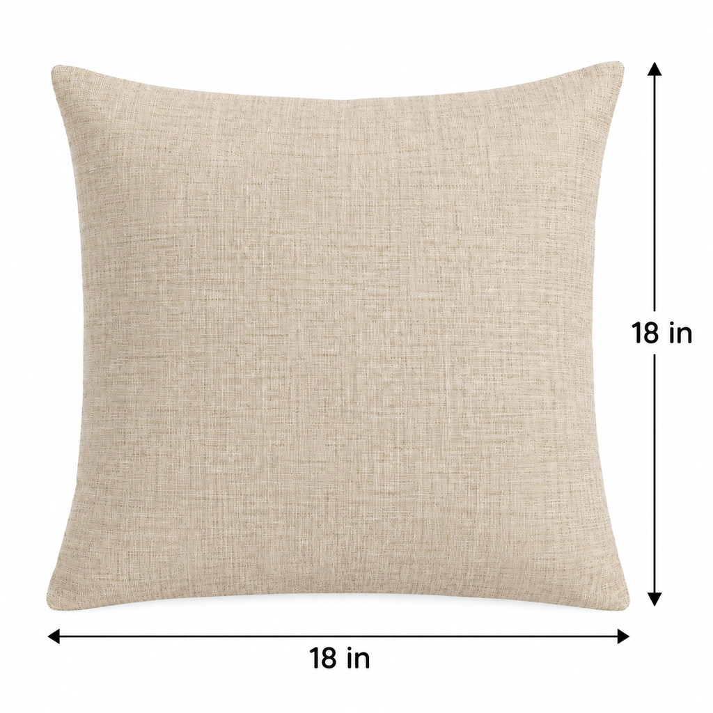 Oatmeal Linen Look Cushion Cover 18 x 18 Inch