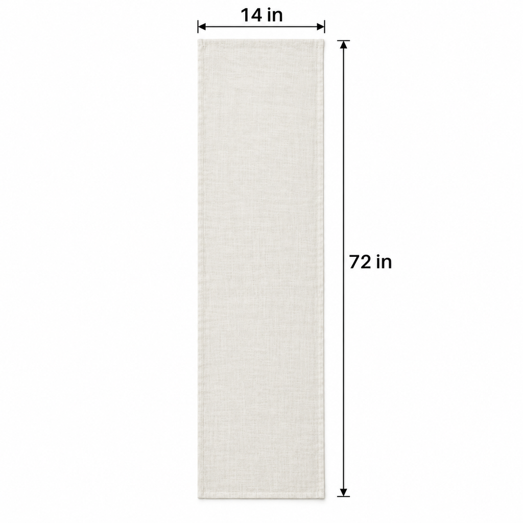Ivory Linen Look Table Runner 14 x 72 Inch