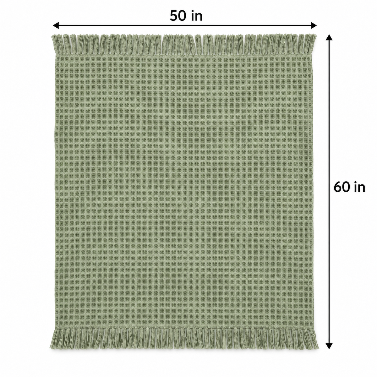 Sage Waffle Weave Throw Blanket 50 x 60 Inch