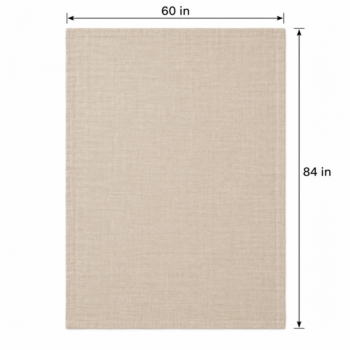 Natural Linen Look Rectangular Tablecloth 60 x 84 Inch