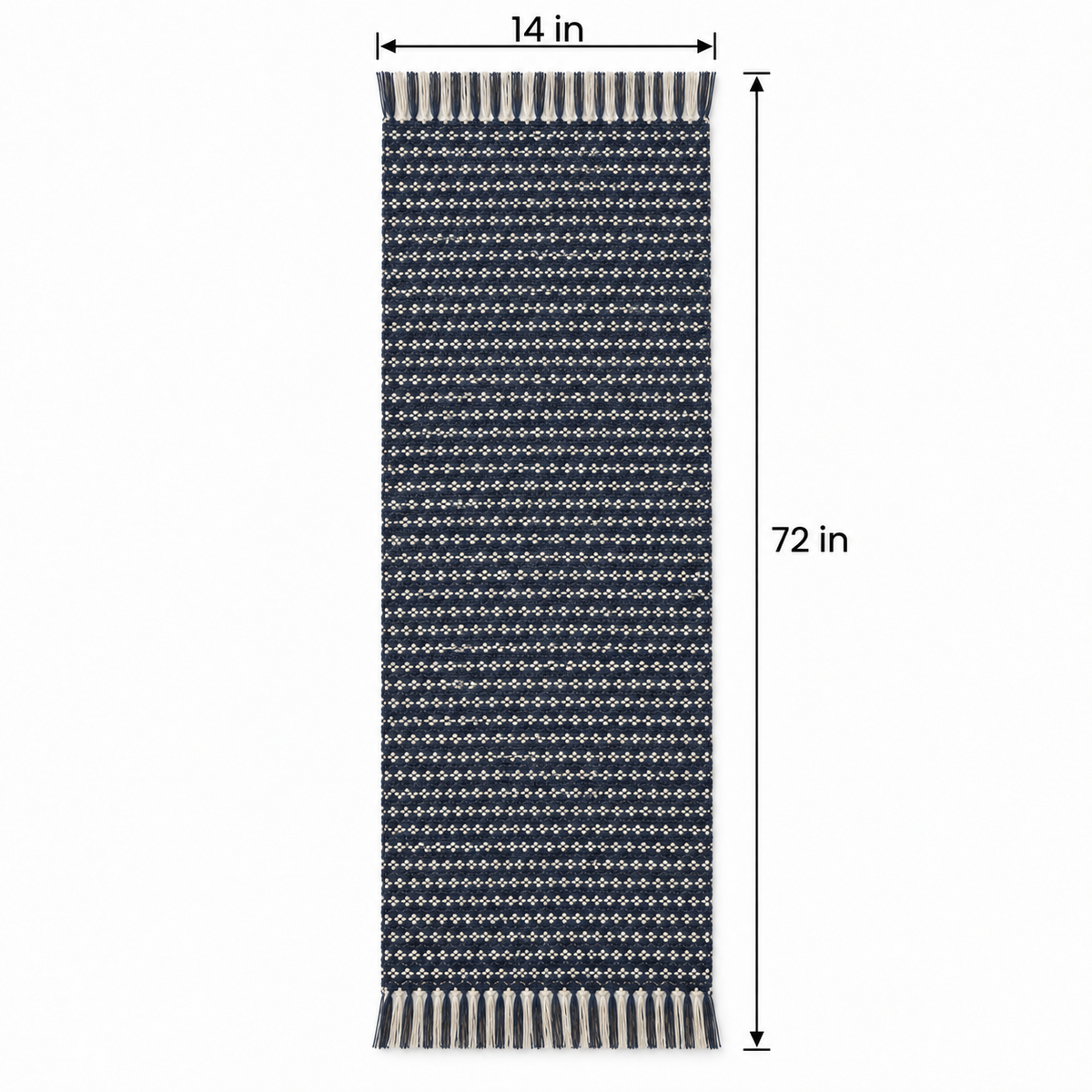 Navy Geometric Woven Table Runner 14 x 72 Inch