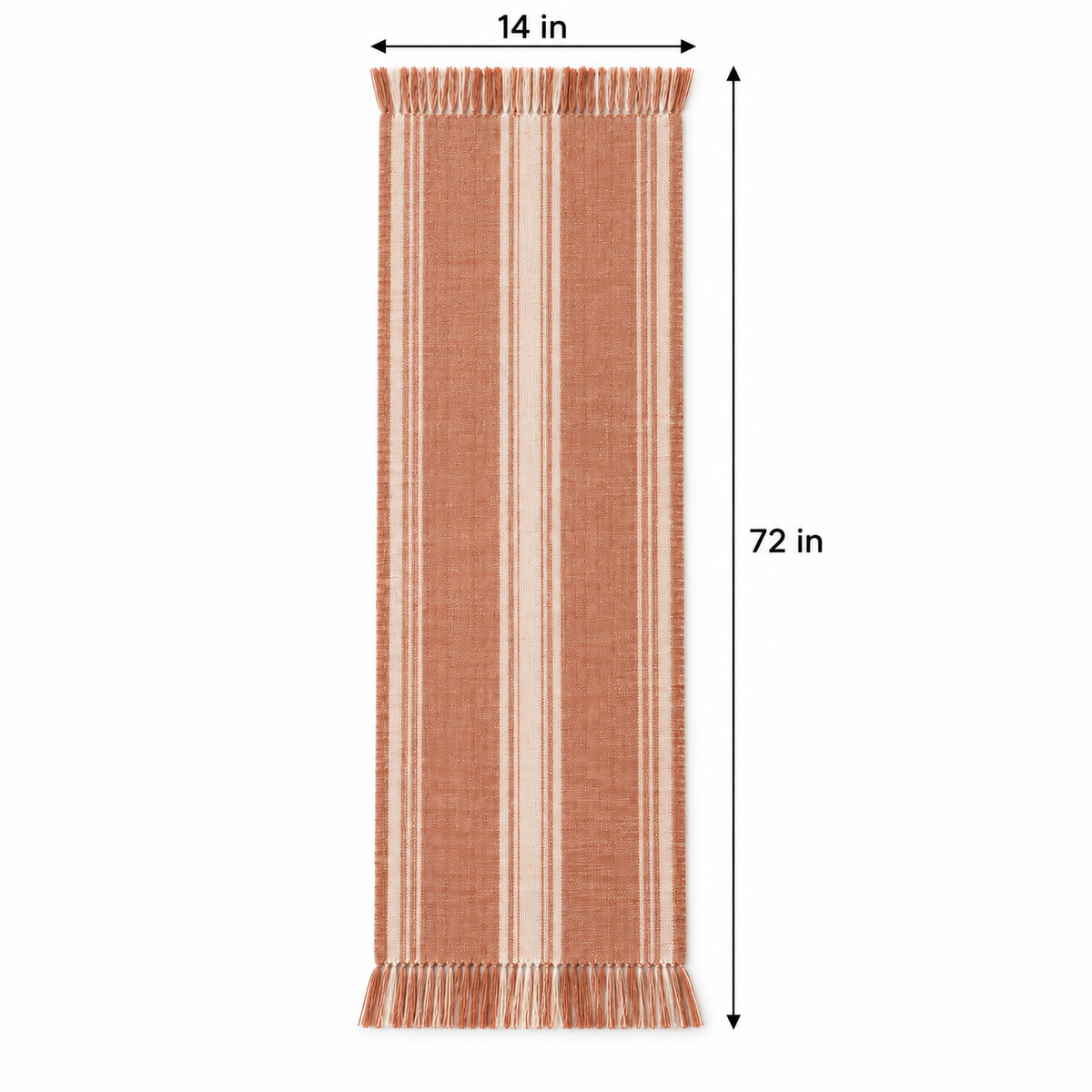 Terracotta Striped Table Runner 14 x 72 Inch