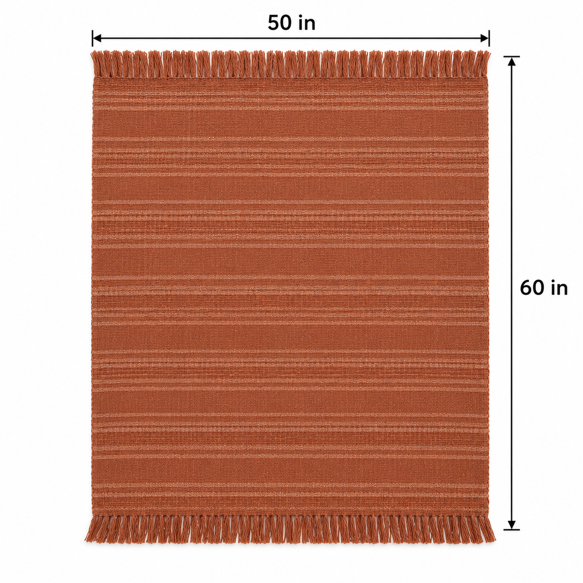 Terracotta Textured Woven Throw Blanket 50 x 60 Inch