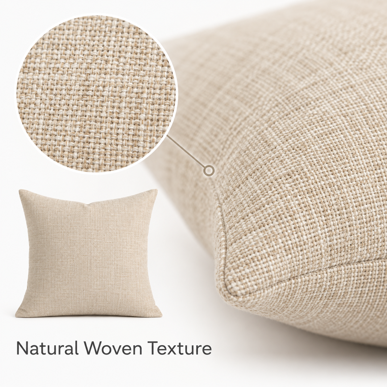 Oatmeal Linen Look Cushion Cover 18 x 18 Inch