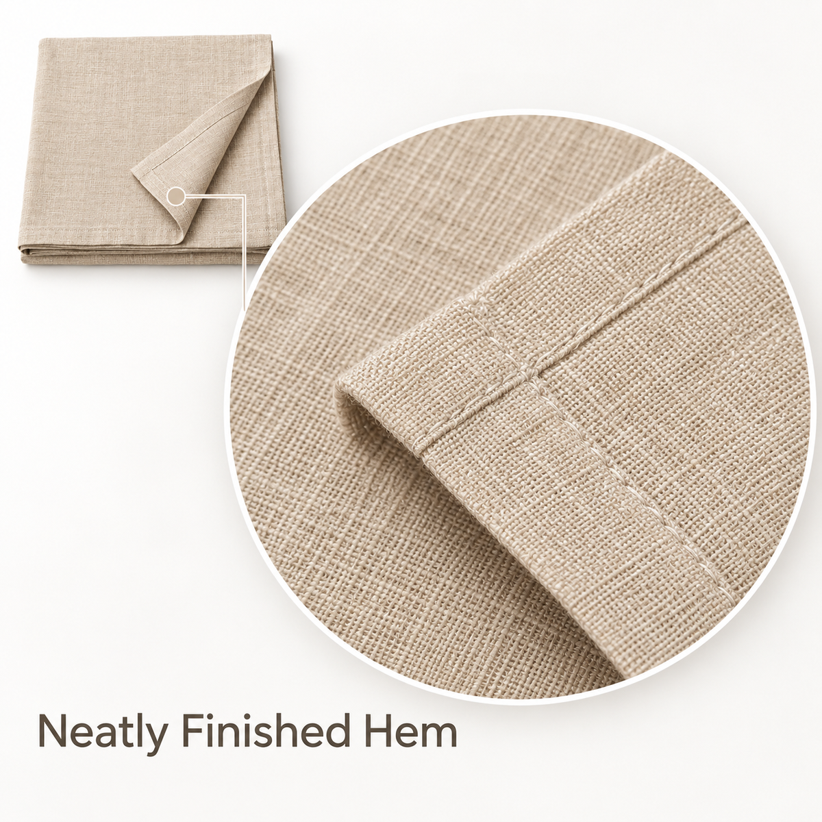 Natural Linen Look Rectangular Tablecloth 60 x 84 Inch