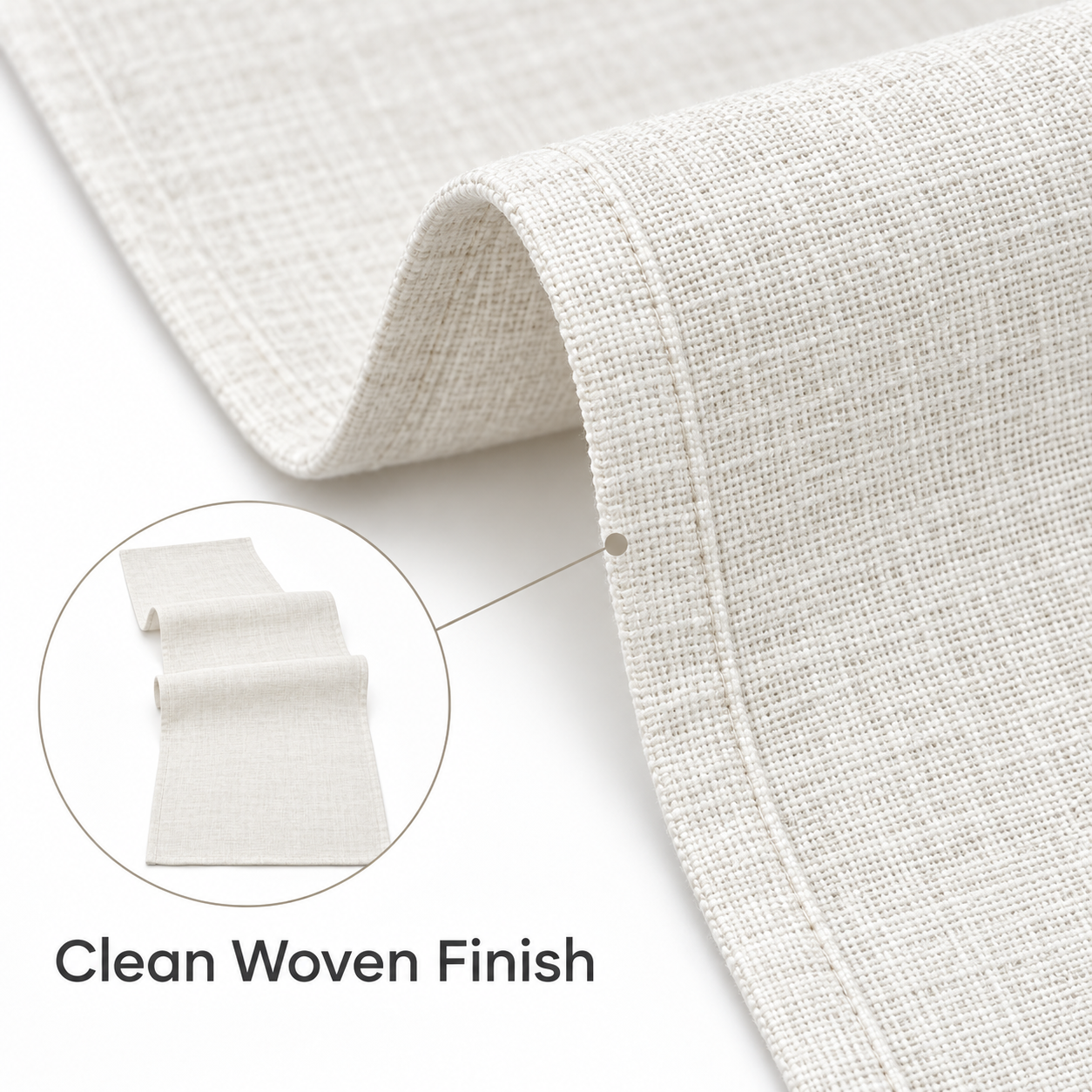 Ivory Linen Look Table Runner 14 x 72 Inch